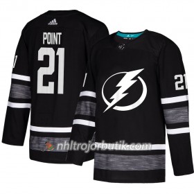 Män Ishockey Tampa Bay Lightning tröja Brayden Point 21 Svart 2019 All-Star Adidas Authentic